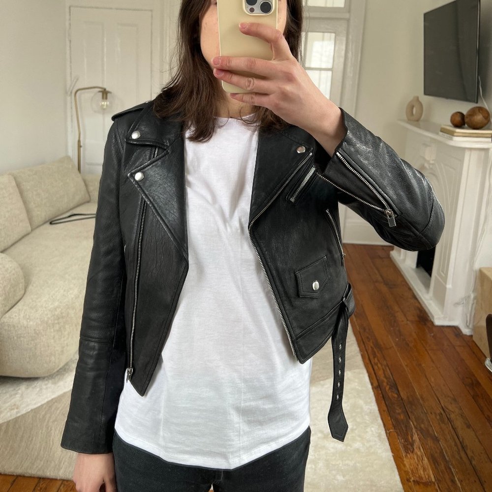 Club Monaco Genuine Leather Moto Jacket